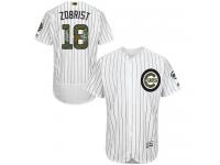 Cubs #18 Ben Zobrist White (Blue Strip) Flexbase Authentic Collection 2016 Memorial Day Stitched Baseball Jersey