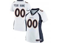 Denver Broncos Customized Women's Road Jersey - White Nike NFL Limited