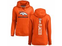 Football Women's Denver Broncos #5 Joe Flacco Orange Backer Pullover Hoodie