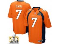 Game John Elway Men Jersey - Denver Broncos #7 Home Orange Super Bowl 50 Bound Nike NFL