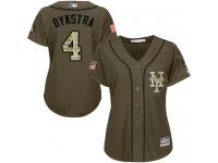 Green Authentic Lenny Dykstra Women's Jersey #4 Salute to Service MLB New York Mets Majestic