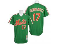 Green Throwback Keith Hernandez Men #17 Mitchell And Ness MLB New York Mets Jersey