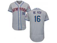 Grey Alejandro De Aza Men #16 Majestic MLB New York Mets Flexbase Collection Jersey