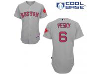 Grey Johnny Pesky Men #6 Majestic MLB Boston Red Sox Cool Base Road Jersey