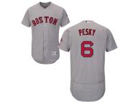 Grey Johnny Pesky Men #6 Majestic MLB Boston Red Sox Flexbase Collection Jersey