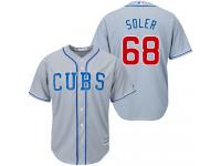 Grey Jorge Soler Women #68 Majestic MLB Chicago Cubs Cool Base Alternate Road Jersey