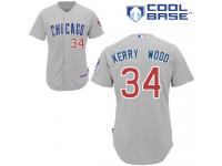 Grey Kerry Wood Men #34 Majestic MLB Chicago Cubs Cool Base Road Jersey