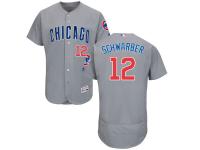 Grey Kyle Schwarber Men #12 Majestic MLB Chicago Cubs Flexbase Collection Jersey