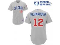 Grey Kyle Schwarber Women #12 Majestic MLB Chicago Cubs Cool Base Road Jersey
