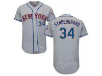 Grey Noah Syndergaard Men #34 Majestic MLB New York Mets Flexbase Collection Jersey
