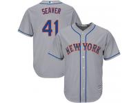 Grey  Tom Seaver Men's Jersey #41 Cool Base MLB New York Mets Majestic Road