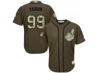 Indians #99 Ricky Vaughn Green Salute to Service Stitched Baseball Jersey