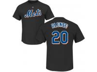 Men #20 Pete Alonso Black Baseball - Name & Number New York Mets T-Shirt