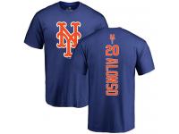 Men #20 Pete Alonso Royal Blue Baseball - Backer New York Mets T-Shirt