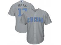 Men 2017 Father Day Chicago Cubs #17 Kris Bryant Gray Cool Base Jersey