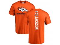 Men #22 Kareem Jackson Orange Football Backer Denver Broncos T-Shirt