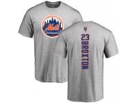 Men #23 Keon Broxton Ash Baseball - Backer New York Mets T-Shirt