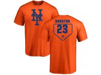 Men #23 Keon Broxton Orange Baseball - RBI New York Mets T-Shirt