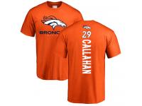 Men #29 Bryce Callahan Orange Football Backer Denver Broncos T-Shirt