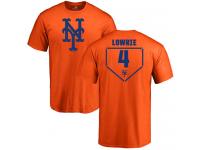 Men #4 Jed Lowrie Orange Baseball - RBI New York Mets T-Shirt