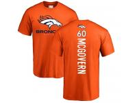 Men #60 Connor McGovern Orange Football Backer Denver Broncos T-Shirt