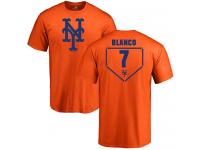 Men #7 Gregor Blanco Orange Baseball - RBI New York Mets T-Shirt