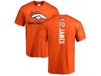 Men #70 Ja'Wuan James Orange Football Backer Denver Broncos T-Shirt