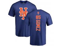 Men #85 Carlos Gomez Royal Blue Baseball - Backer New York Mets T-Shirt