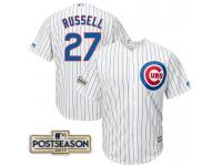 Men Addison Russell #27 Chicago Cubs 2017 Postseason White Cool Base Jersey