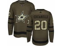 Men Adidas Dallas Stars #20 Dino Ciccarelli Green Salute to Service NHL Jersey