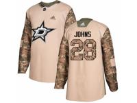 Men Adidas Dallas Stars #28 Stephen Johns Camo Veterans Day Practice NHL Jersey