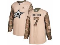 Men Adidas Dallas Stars #7 Neal Broten Camo Veterans Day Practice NHL Jersey