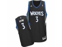 Men Adidas Minnesota Timberwolves #3 Adreian Payne Swingman Black Alternate NBA Jersey