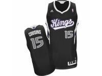 Men Adidas Sacramento Kings #15 DeMarcus Cousins Swingman Black Alternate NBA Jersey