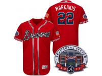 Men Atlanta Braves #22 Nick Markakis Red 2017 Flex Base All-Star Game Patch Jersey