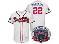 Men Atlanta Braves #22 Nick Markakis White 2017 Flex Base All-Star Game Patch Jersey