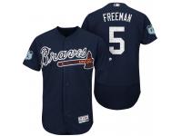 Men Atlanta Braves Freddie Freeman #5 Navy 2017 Spring Training Grapefruit League Patch Authentic Collection Flex Base Jersey