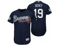 Men Atlanta Braves R.A. Dickey #19 Navy 2017 Spring Training Flex Base Jersey