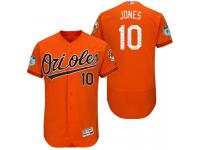 Men Baltimore Orioles Adam Jones #10 Orange 2017 Spring Training Grapefruit League Patch Authentic Collection Flex Base Jersey