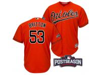 Men Baltimore Orioles Zach Britton #53 Orange 2016 Postseason Patch Cool Base Jersey