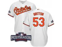 Men Baltimore Orioles Zach Britton #53 White 2016 Postseason Patch Cool Base Jersey