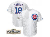 Men Ben Zobrist #18 Chicago Cubs 2017 Postseason White Cool Base Jersey