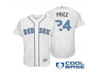 Men Boston Red Sox #24 David Price Majestic White Fashion 2016 Father's Day Cool Base Jersey