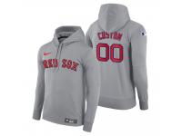 Men Boston Red Sox Custom Nike Gray Road Hoodie