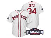 Men Boston Red Sox David Ortiz #34 AL East Division Champions White 2016 Postseason Patch Cool Base Jersey