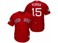 Men Boston Red Sox Dustin Pedroia #15 2017 Spring Training Grapefruit League Patch Red Cool Base Jersey