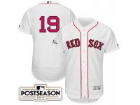 Men Boston Red Sox Jackie Bradley Jr. #19 White 2017 Postseason Patch Flex Base Jersey