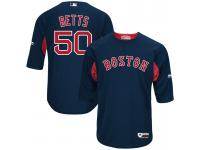 Men Boston Red Sox Mookie Betts On-Field 3/4 Sleeve Player Batting Practice Jersey - Navy
