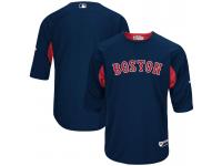 Men Boston Red Sox On-Field 3/4 Sleeve Batting Practice Jersey - Navy & Red