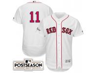 Men Boston Red Sox Rafael Devers #11 White 2017 Postseason Patch Flex Base Jersey